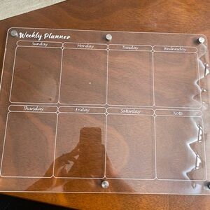 Clear Acrylic Weekly Planner